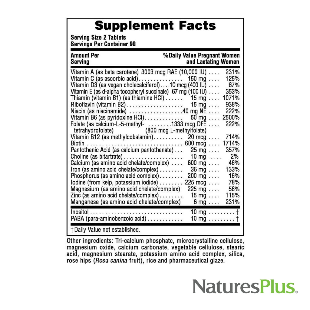 NaturesPlus Ultra Prenatal Multivitamin with Iron - 180 Tablets - image 5