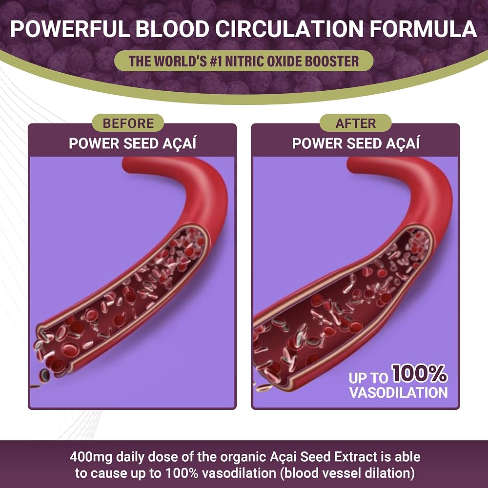 Power Seed Acai Nitric Oxide Booster - 60 Capsules - image 2