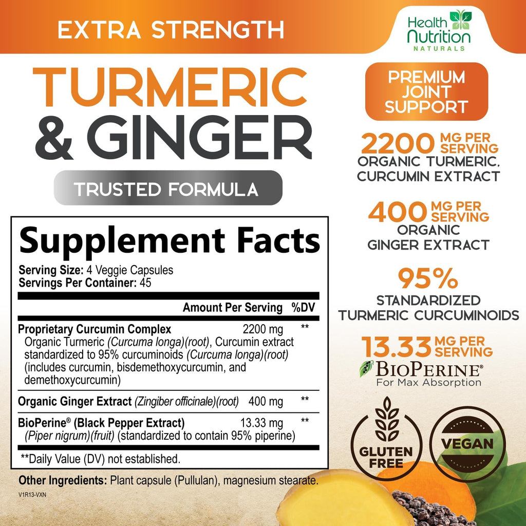 Health Nutrition Naturals Turmeric Curcumin Supplement - 95%