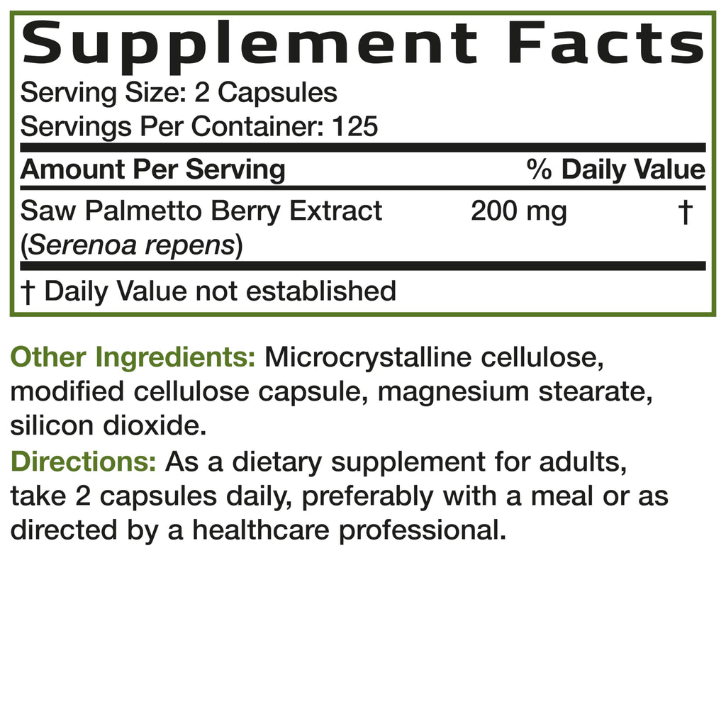 Bronson Saw Palmetto 1000 MG per Serving Extra Strength Supports