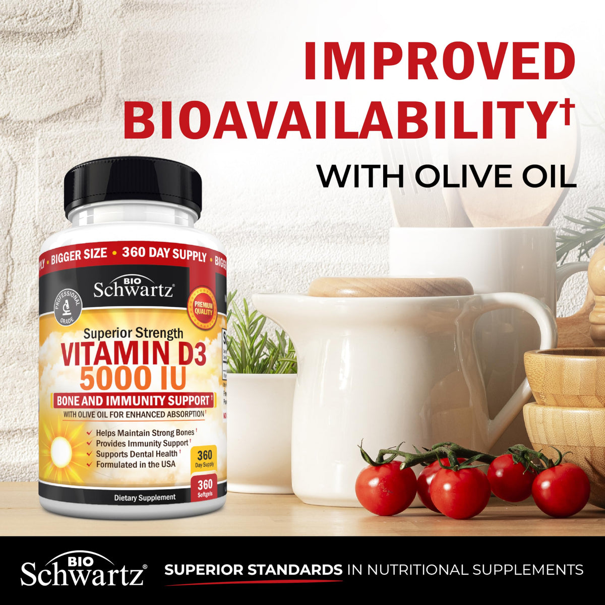 BioSchwartz Vitamin D3 5000 IU Immune Support - 360 Softgels - image 5