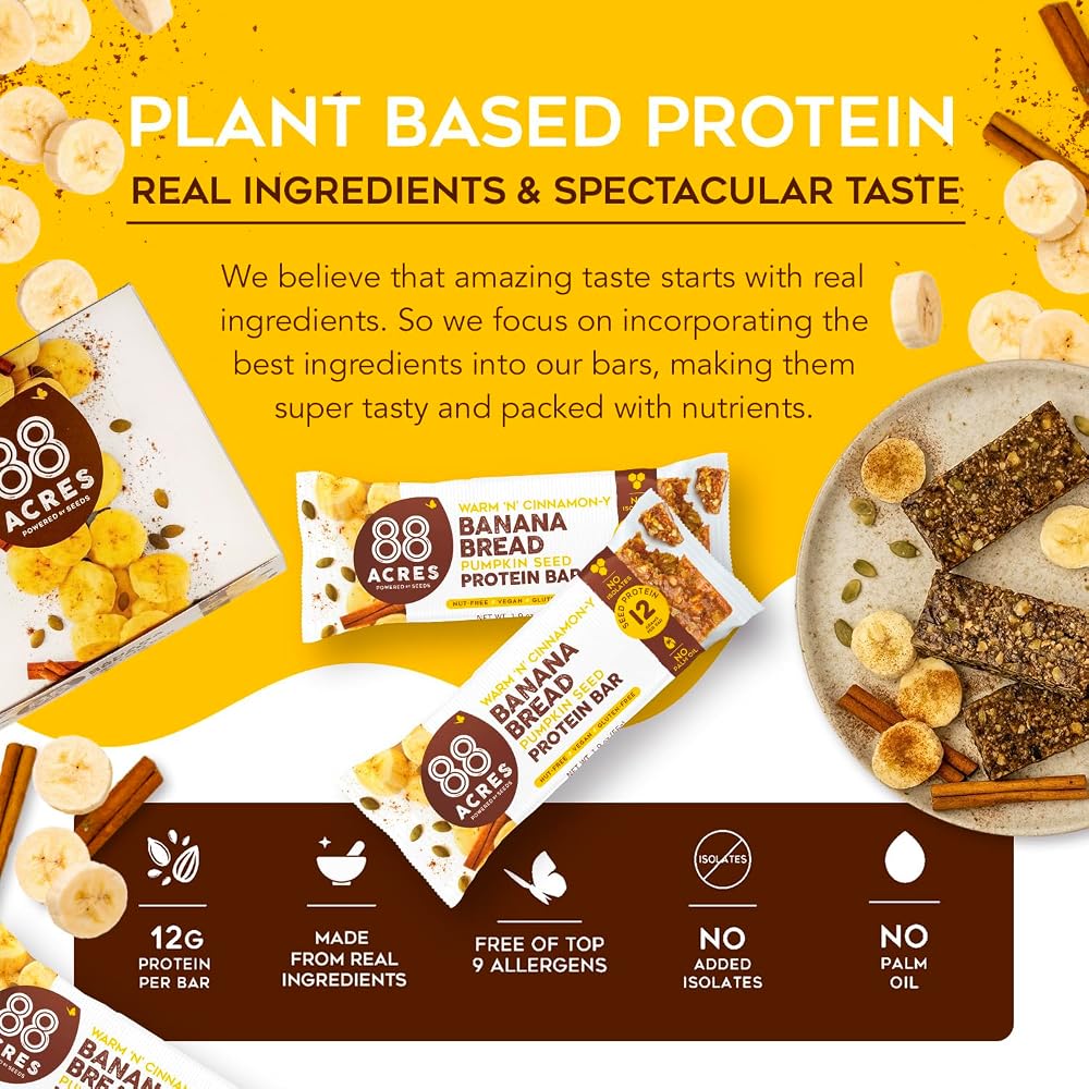 88 Acres Banana Bread High Protein Bar - 9 Pack - image 3