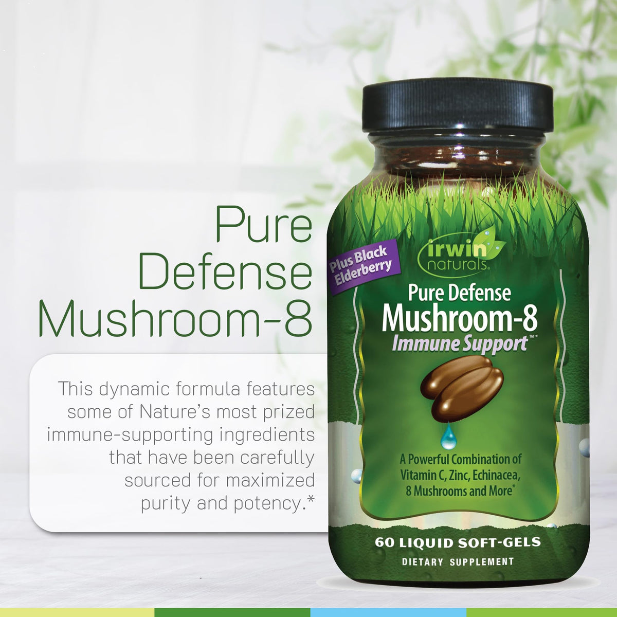 Irwin Naturals Pure Defense Mushroom-8 Immune Support - 60 Softgels - image 5