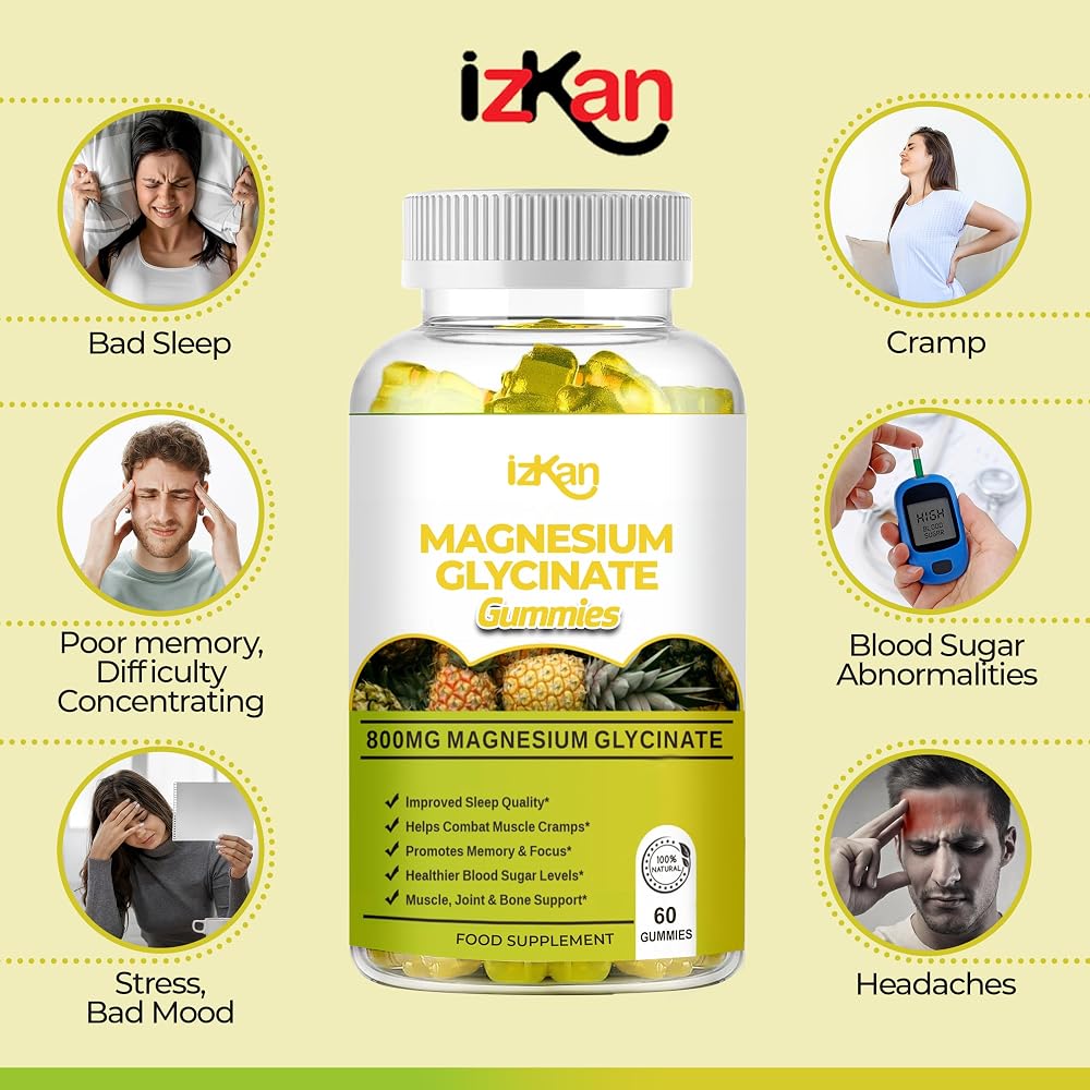 Izkan Magnesium Glycinate Gummies 800mg - 60 Gummies - image 2