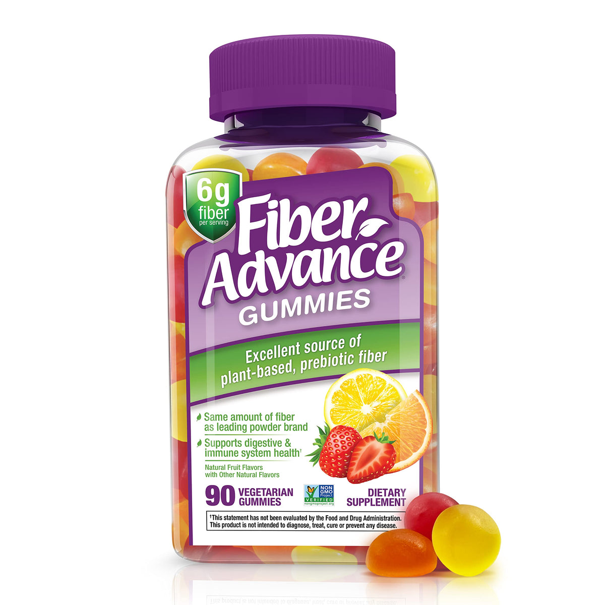 Fiber Advance Gummies Plant-Based Fiber Supplement - 90 Count