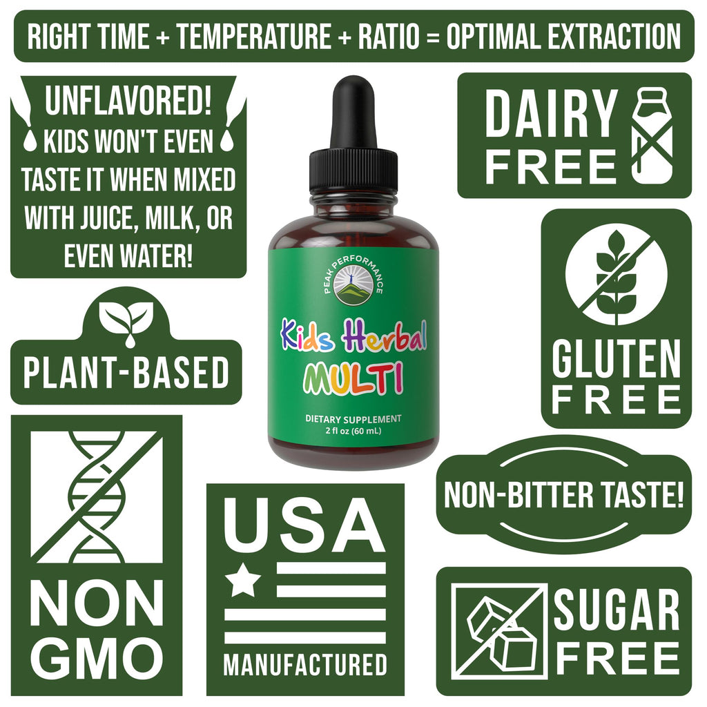 Peak Performance Kids Herbal Multivitamin Liquid - 2 Fl Oz - image 8