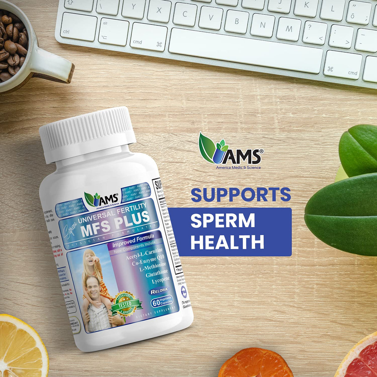 America Medic & Science MFS Plus - Male Fertility Supplement 120ct