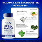 IDEAL PERFORMANCE Brain Savior Memory and Focus Capsules - 120 Capsules - image 6