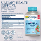 SOLARAY D-Mannose with CranActin Cranberry Supplement - 150 Capsules - image 2