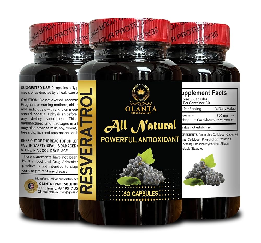 OLANTA TRADE SOLUTION Resveratrol Extract Antioxidant - 60 Capsules - image 2