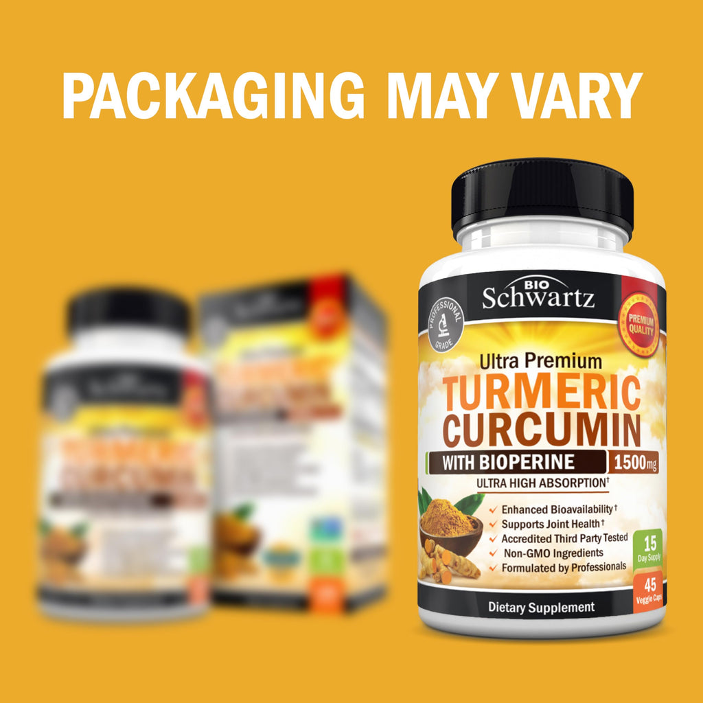 BioSchwartz Turmeric Curcumin with Black Pepper Extract 1500mg - 45 Capsules - image 2