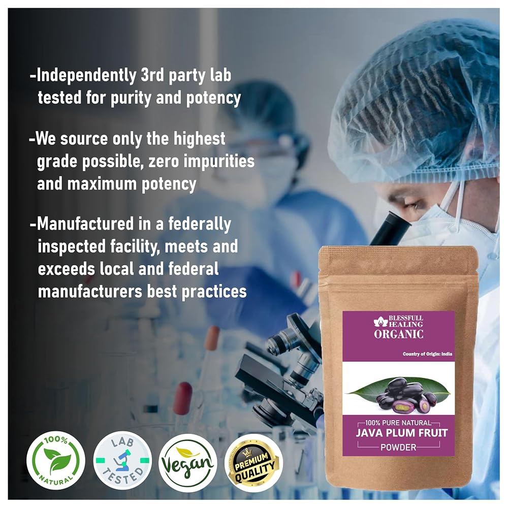 Blessfull Healing Organic Java Plum Fruit Powder 100% Pure Natural