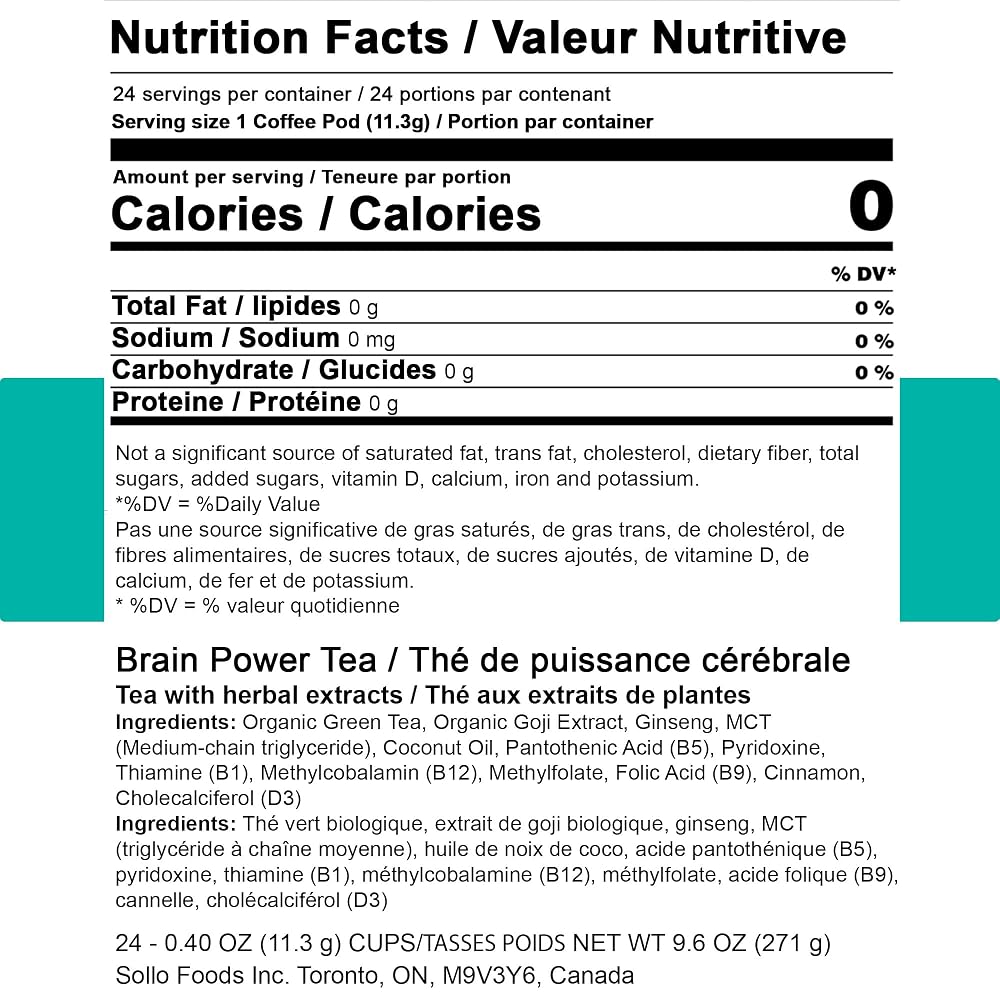 SOLLO Brain Power Organic Green Tea Pods with MCT & Acai - 24 Count - image 4