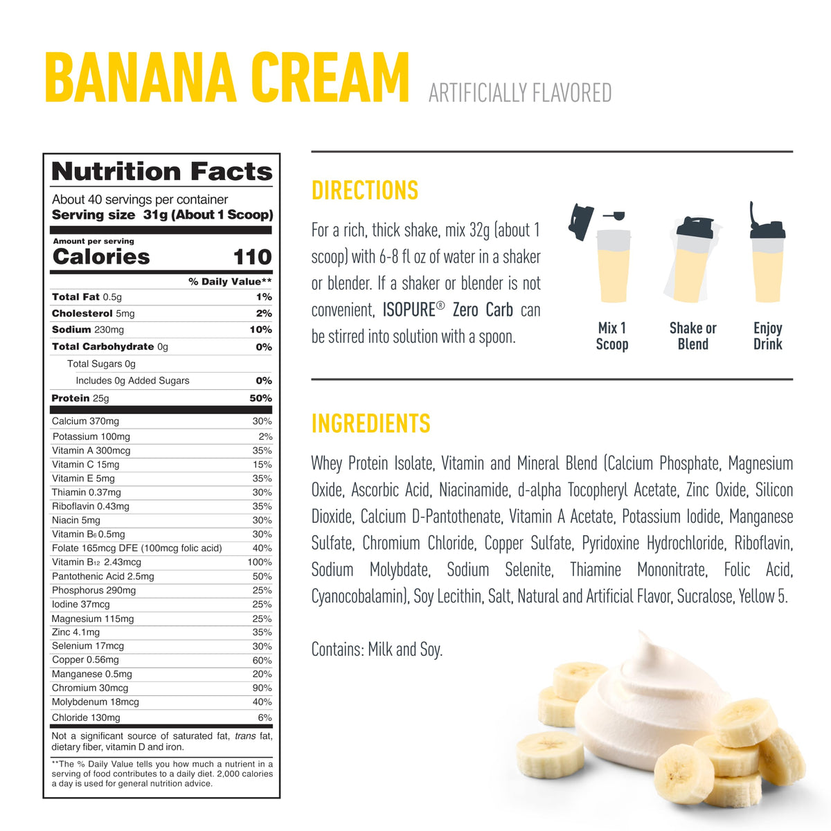 Isopure Zero Carb Low Carb Whey Isolate Protein Powder