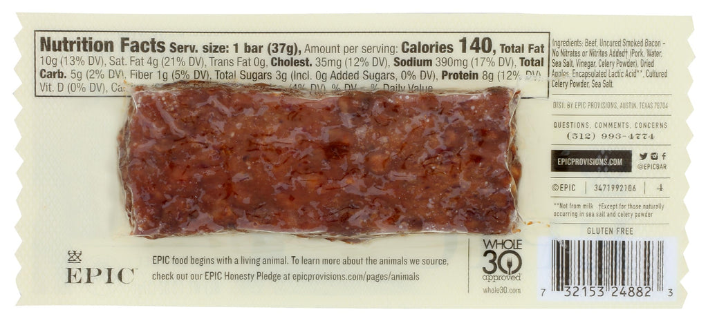 Epic Provisions Beef Apple Uncured Bacon Bar - 1.3 oz - image 2