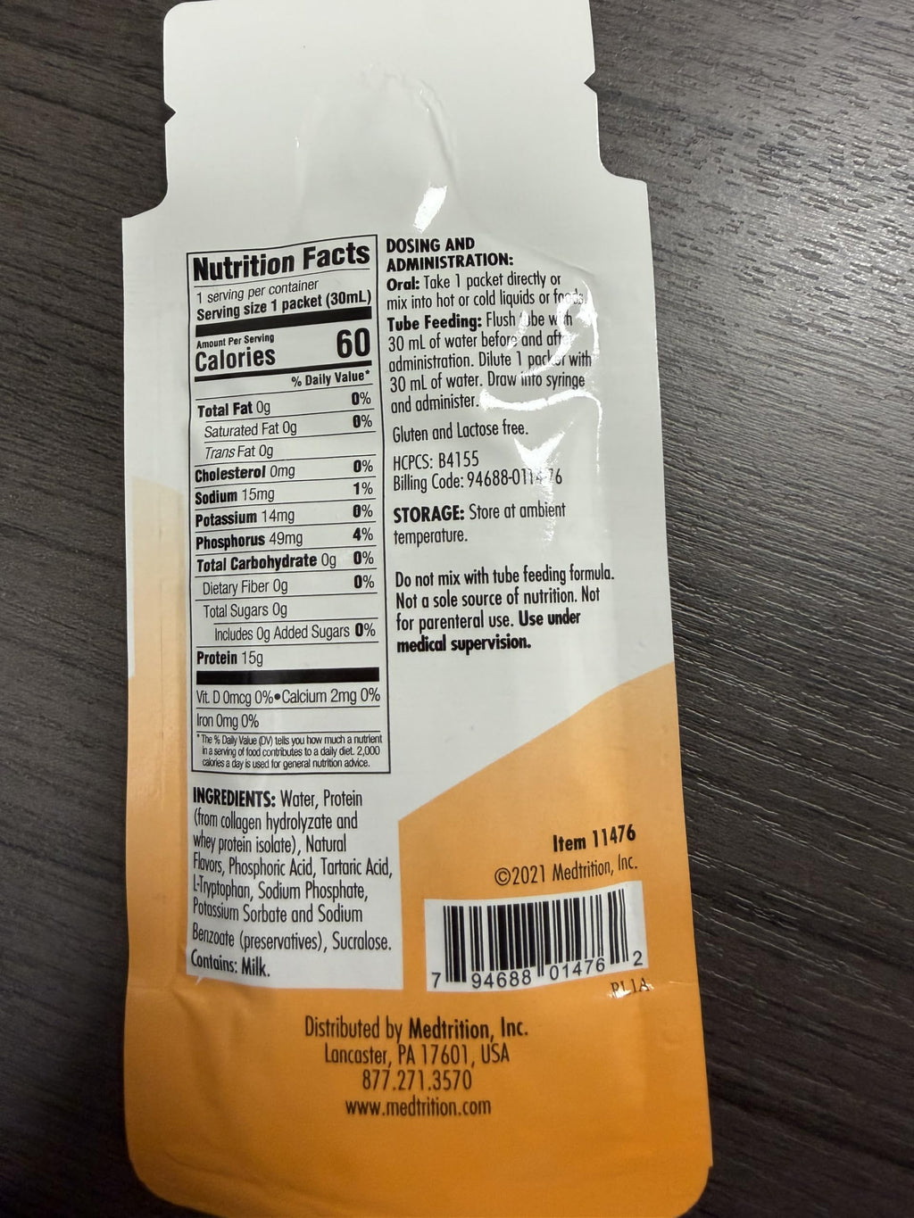 Medtrition ProSource NoCarb Liquid Energy Packets