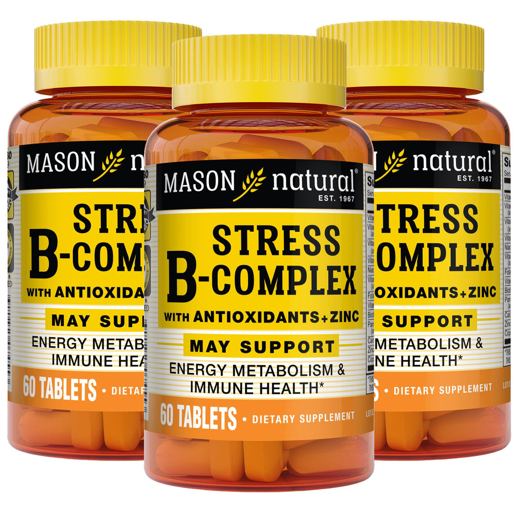MASON NATURAL Stress B Complex with Zinc - 180 Tablets