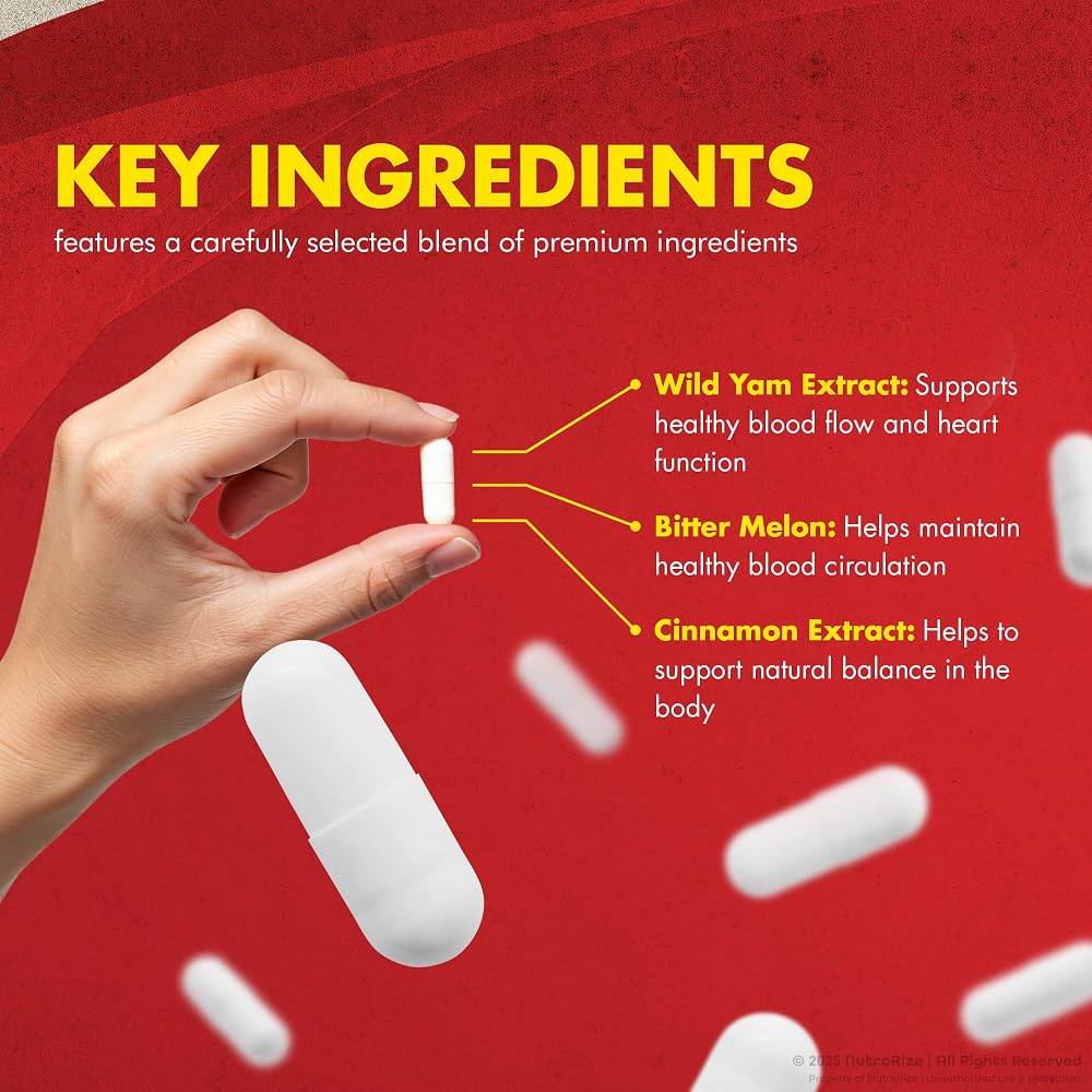 NutraRize Glucontrol Blood Support Supplement - 120 Capsules - image 6