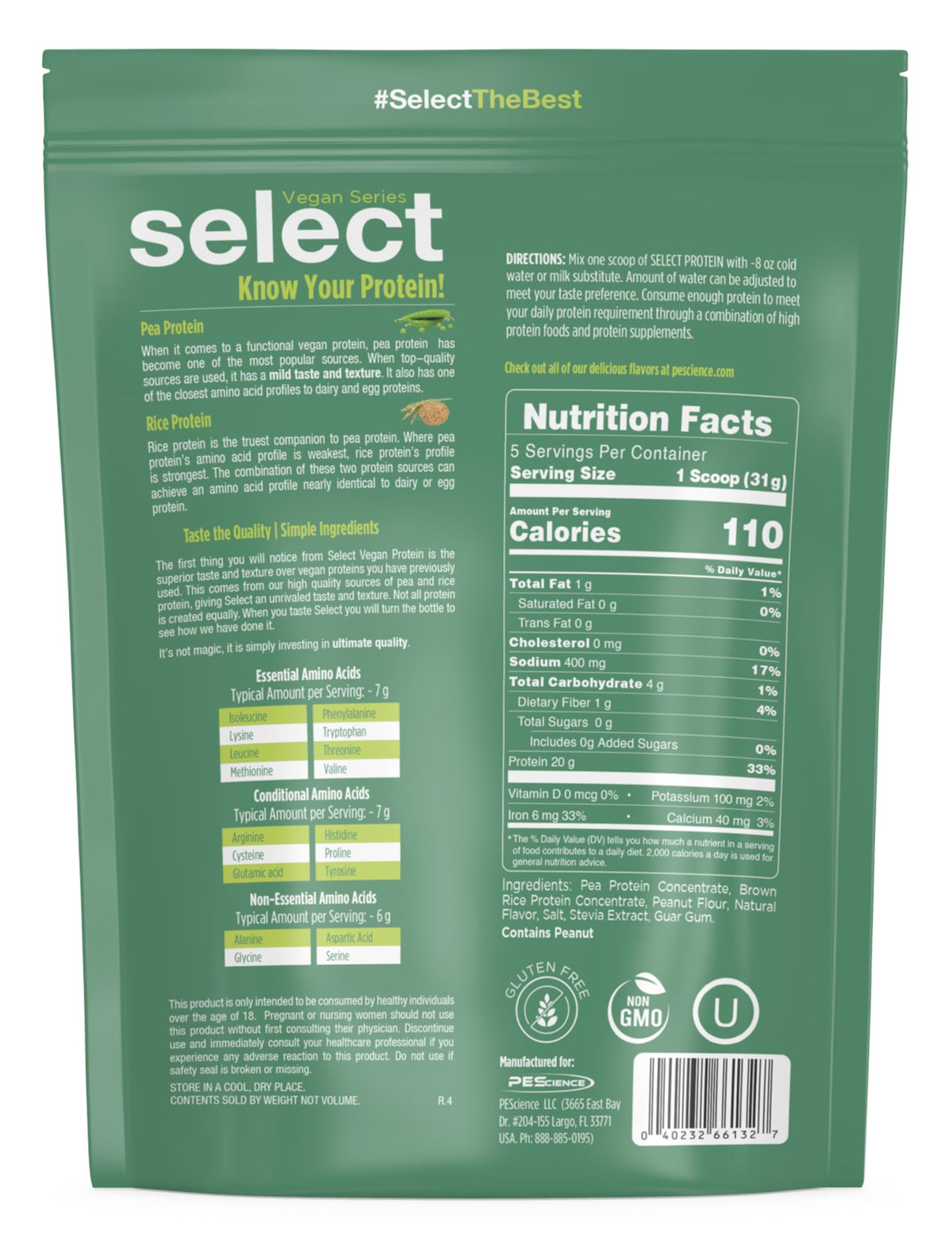 PEScience Select Vegan Protein Powder