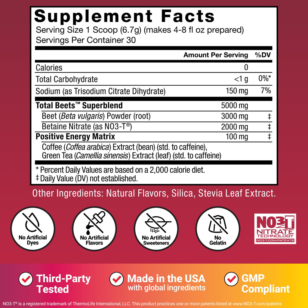 Force Factor Total Beets Energy Drink Mix
