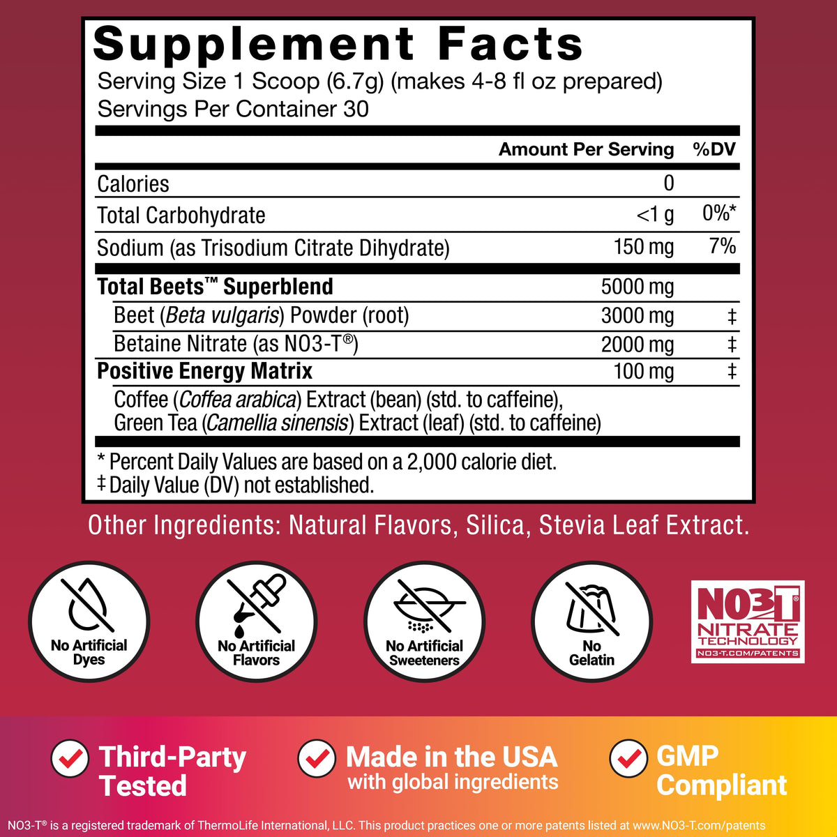 Force Factor Total Beets Energy Drink Mix