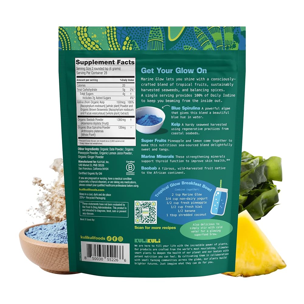 Kuli Kuli Organic Marine Glow Blue Spirulina Kelp Powder - 6oz - image 10