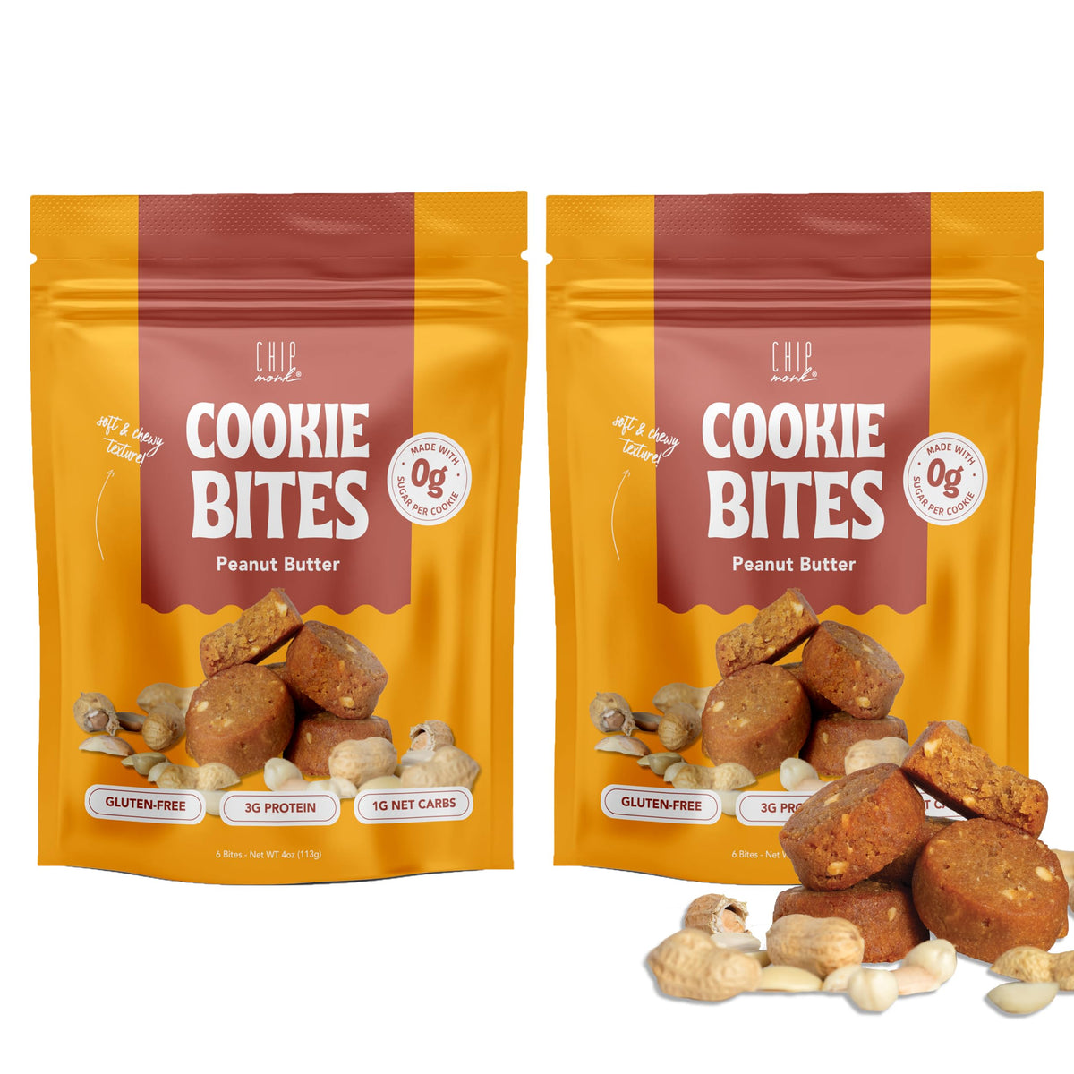 ChipMonk Keto Cookie Bites (Soft n Chewy Sugar Free Cookies