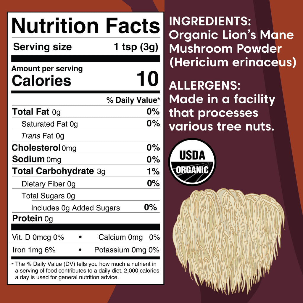 Wilderness Poets Organic Lion's Mane Mushroom Powder - California