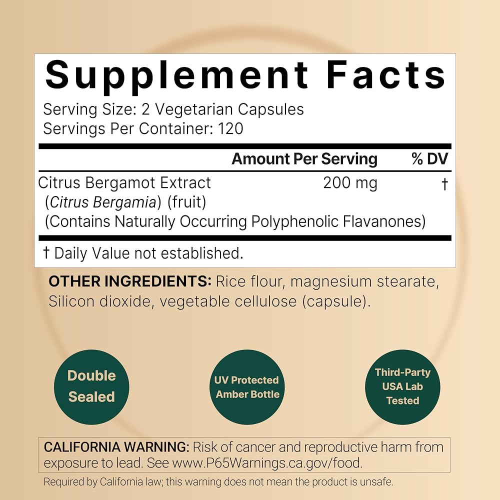 NatureBell Citrus Bergamot - 240 Vegetarian Capsules - image 2