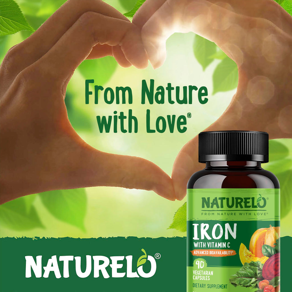 Naturelo Capsules iron 25Mg vitamin C gentle On The Stomach