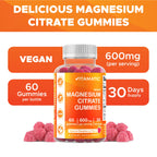 Vitamatic Magnesium Citrate Gummies 600mg per Serving - 60 Vegan