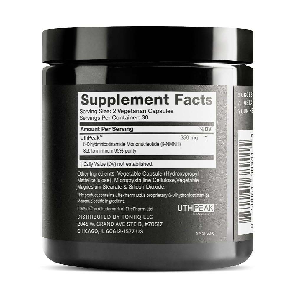Toniiq NMNH Supplement UthPeak NAD+ Booster - 60 Capsules - image 2