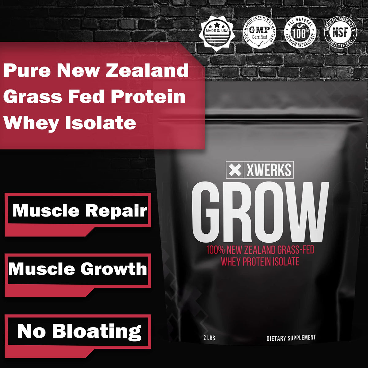 Xwerks Grow Whey Protein Isolate, 25g Strawberry - 30 Servings - image 3