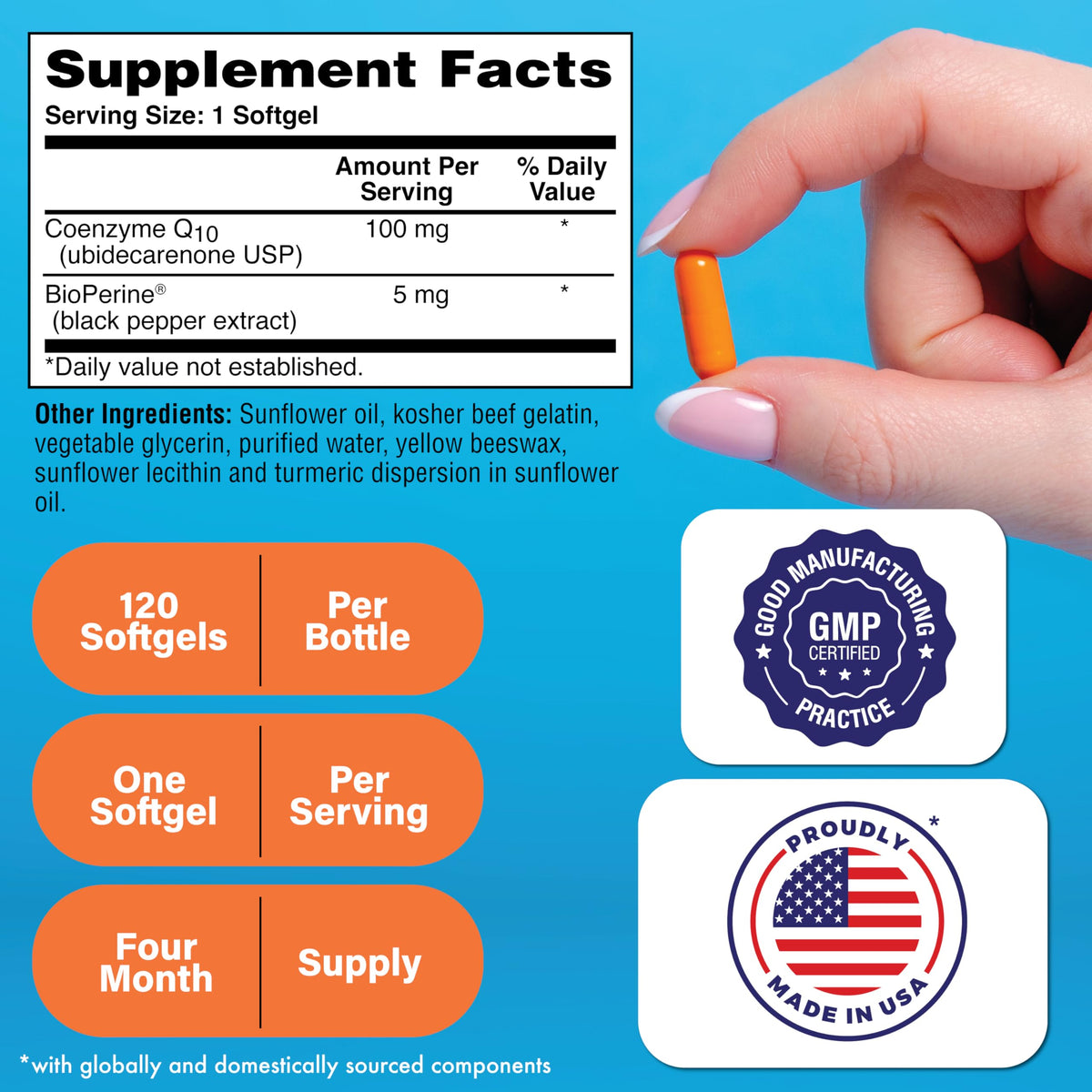 Health Thru Nutrition CoQ-10 100mg with BioPerine