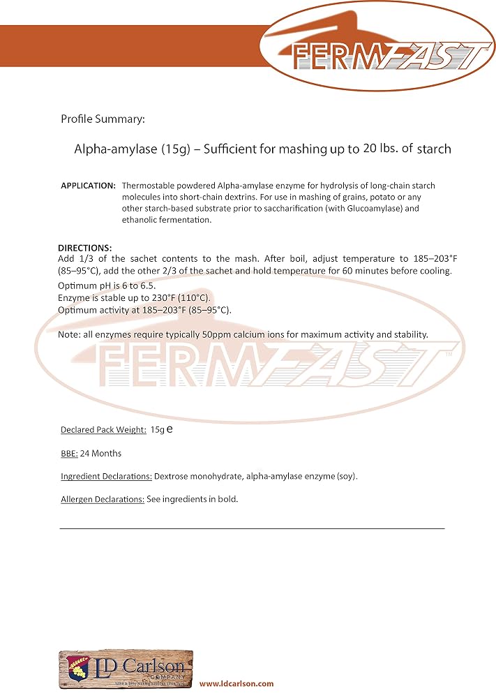 FERMFAST Alpha Amylase Enzyme Single Dose Pack - 15g - image 2