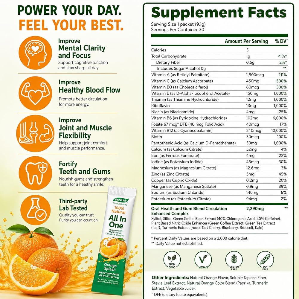 Dr. Nick's Multivitamin Powder for Women and Men - 30 Packets - image 2