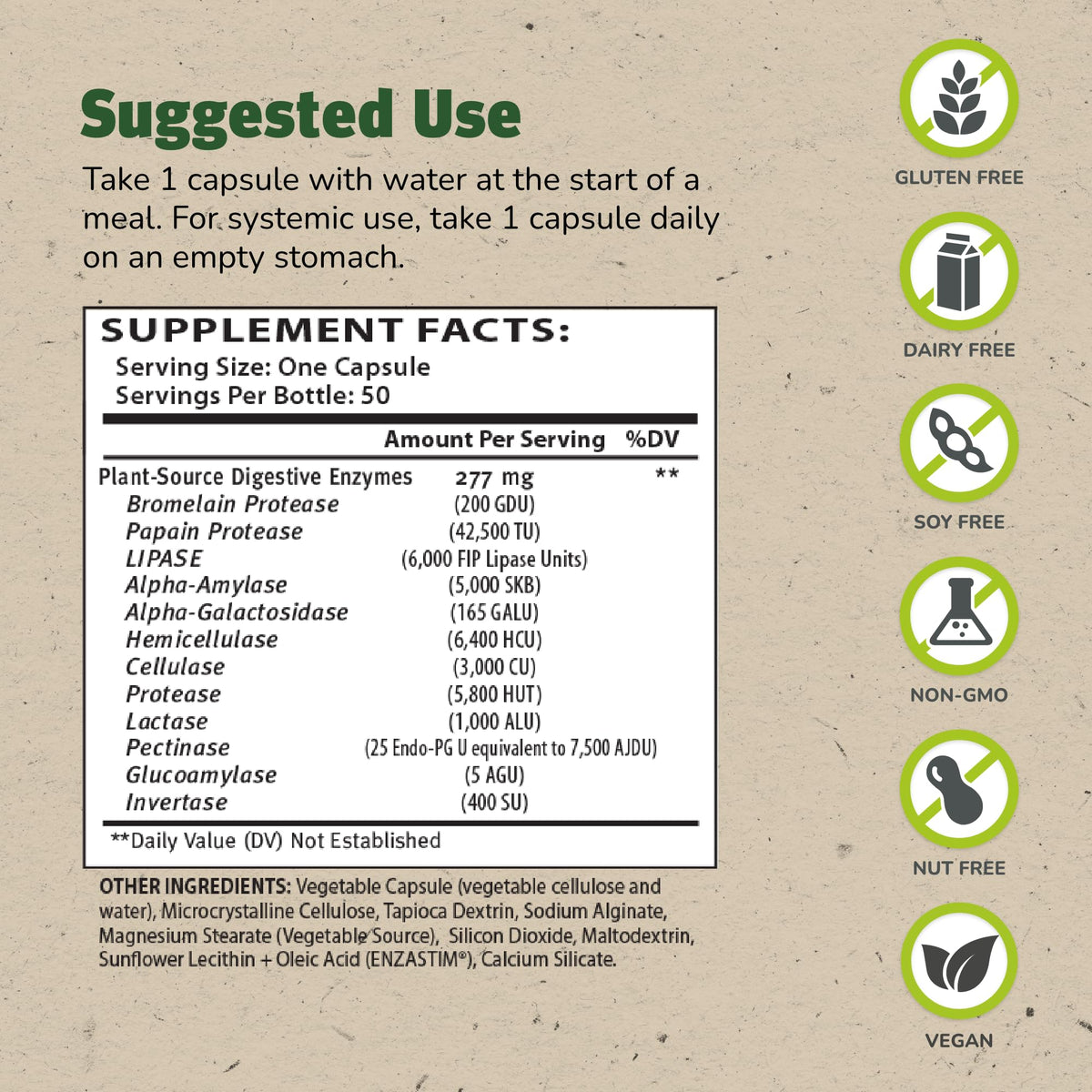 Enzalase Digestive Enzyme 12 Plant-Based - 150 Capsules - image 2