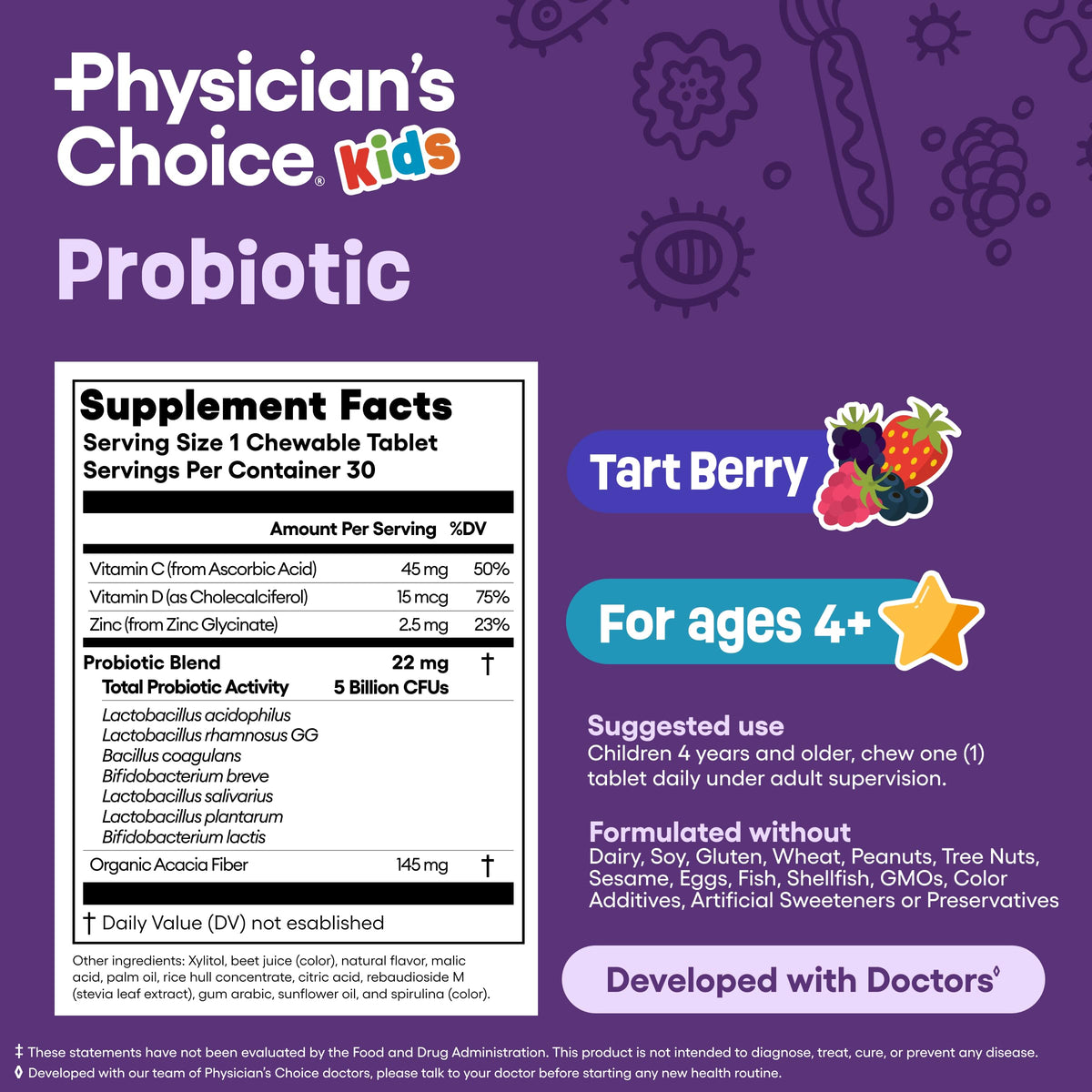 Physician's CHOICE Probiotics for Kids - 5 Billion CFU - 30 Chewables - image 5