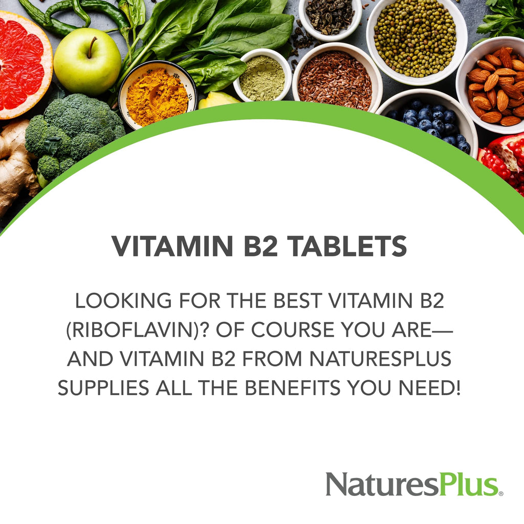 NaturesPlus Vitamin B2 250 mg Sustained Release - 60 Tablets - image 3