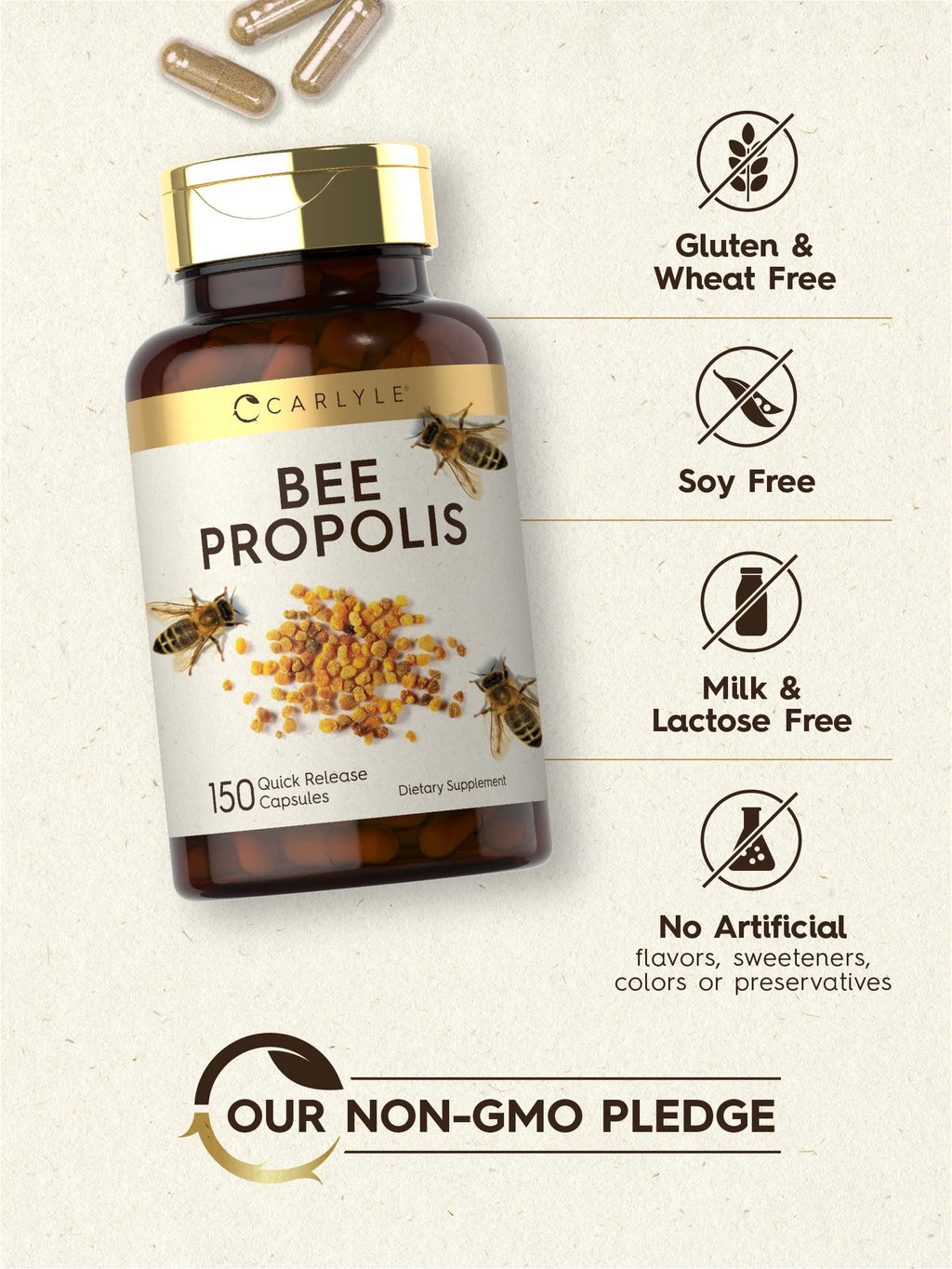 Carlyle Bee Propolis Extract Supplement - 150 Capsules - image 4
