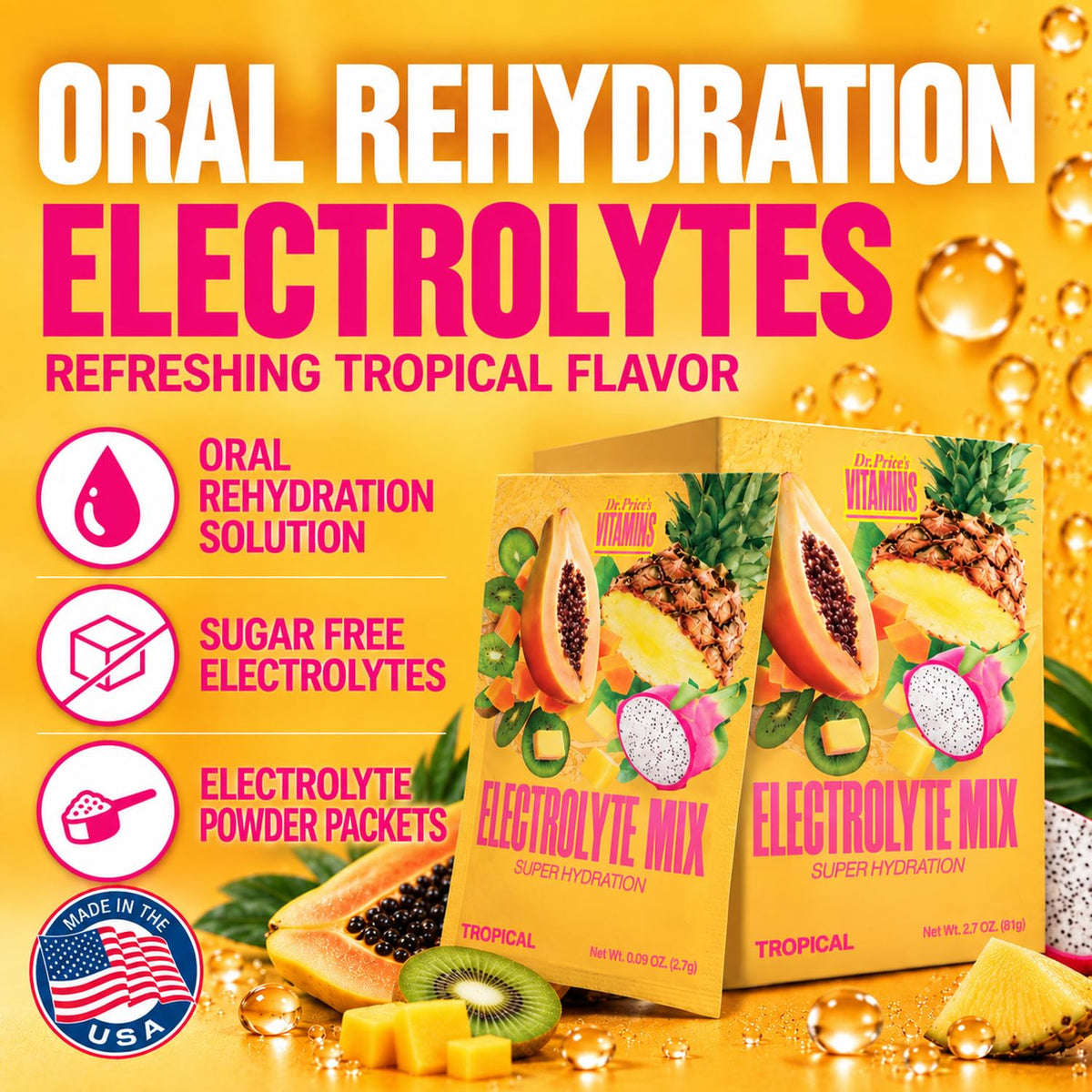 Dr. Price's Vitamins Electrolytes Powder Packets