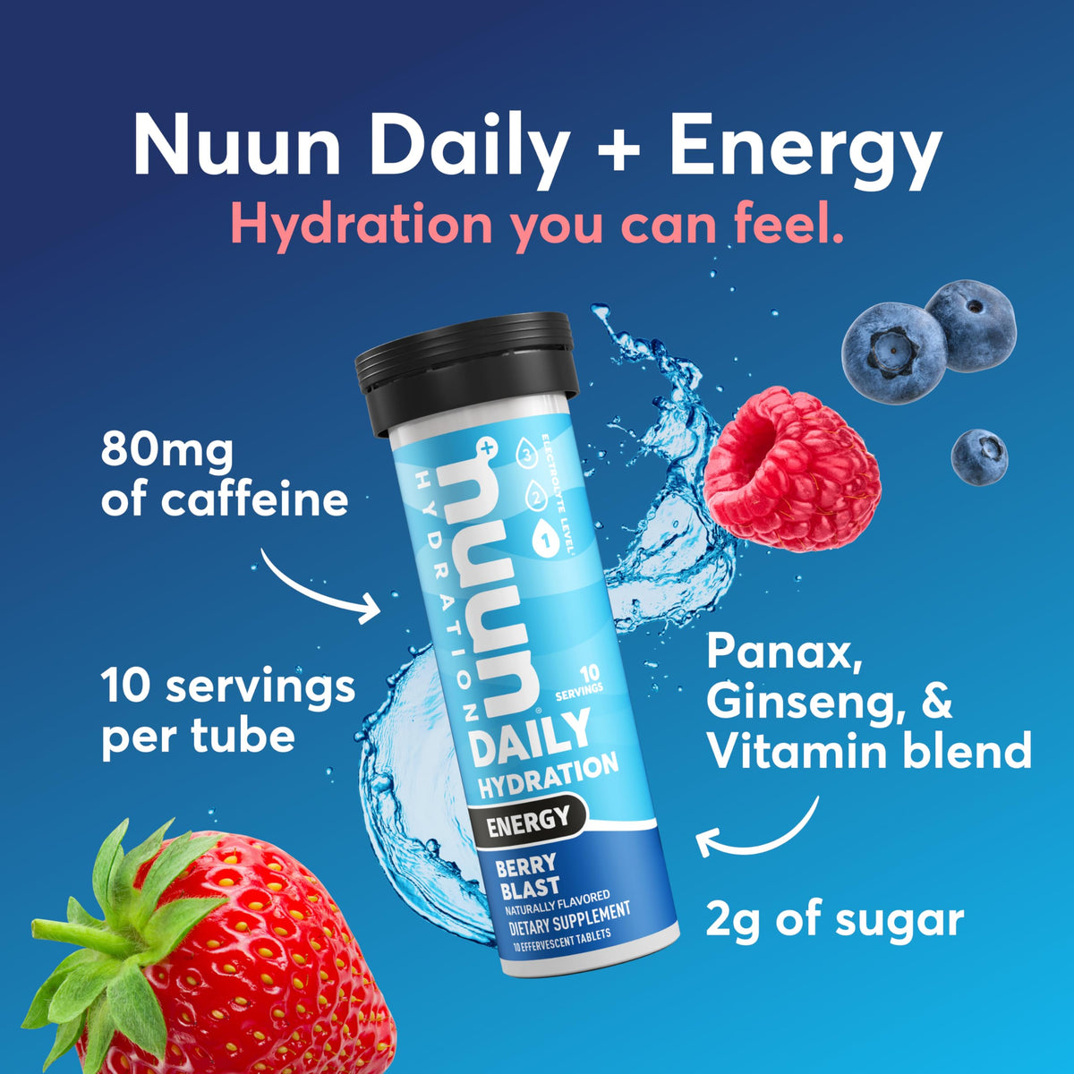 Nuun Energy Electrolyte Tablets Berry Blast - 80 Tablets - image 2