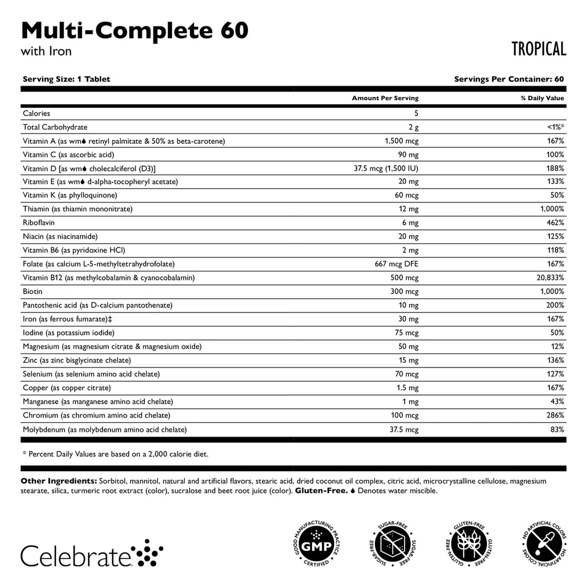 Celebrate Vitamins Multi-Complete Chewables, 60mg Iron