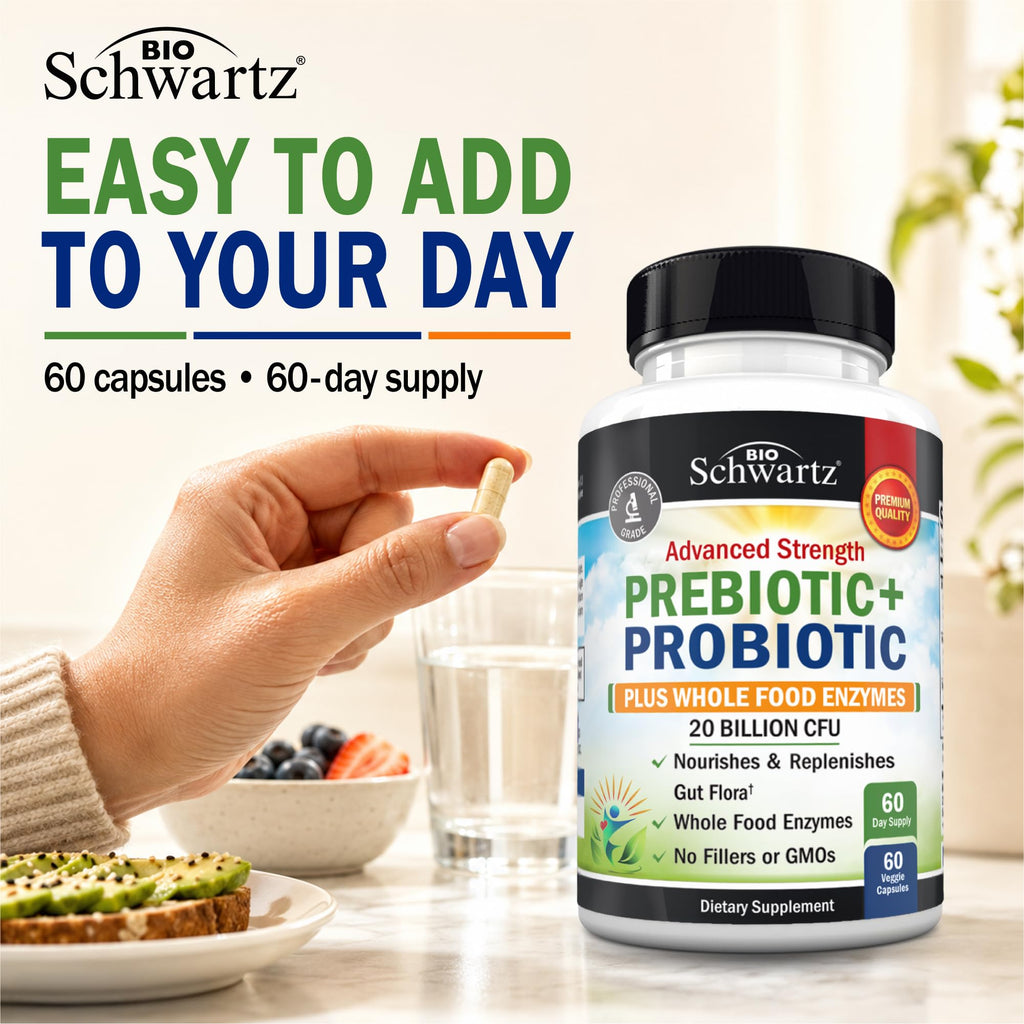 BioSchwartz Advanced Prebiotics & Probiotics - 60 Capsules - image 7