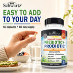 BioSchwartz Advanced Prebiotics & Probiotics - 60 Capsules - image 7