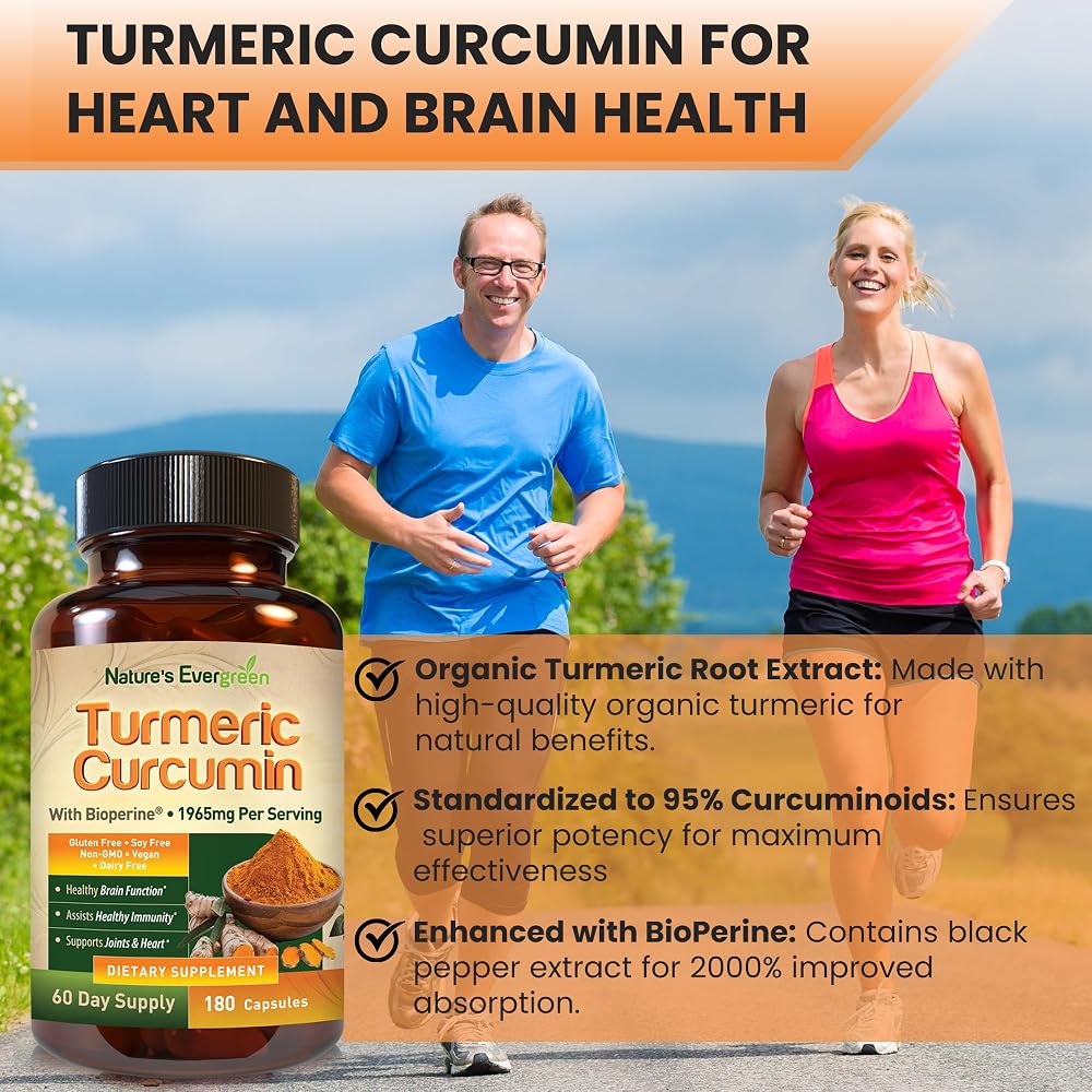 Nature's Evergreen Turmeric Curcumin Joint Support - 180 Capsules - image 4