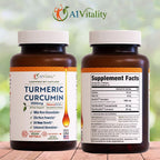 A1Vitality Vegan Turmeric Curcumin NovaSOL 1000mg - 60 Softgels - image 2