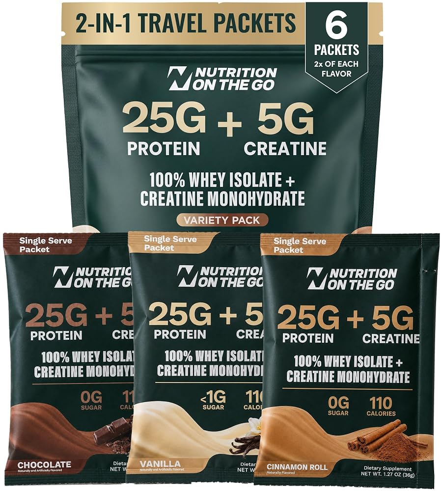 Nutrition On The Go 2-in-1 Whey Protein Isolate + Creatine Travel