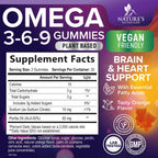 Nature's Nutrition Omega 369 Gummies - Vegan Triple Omega 3