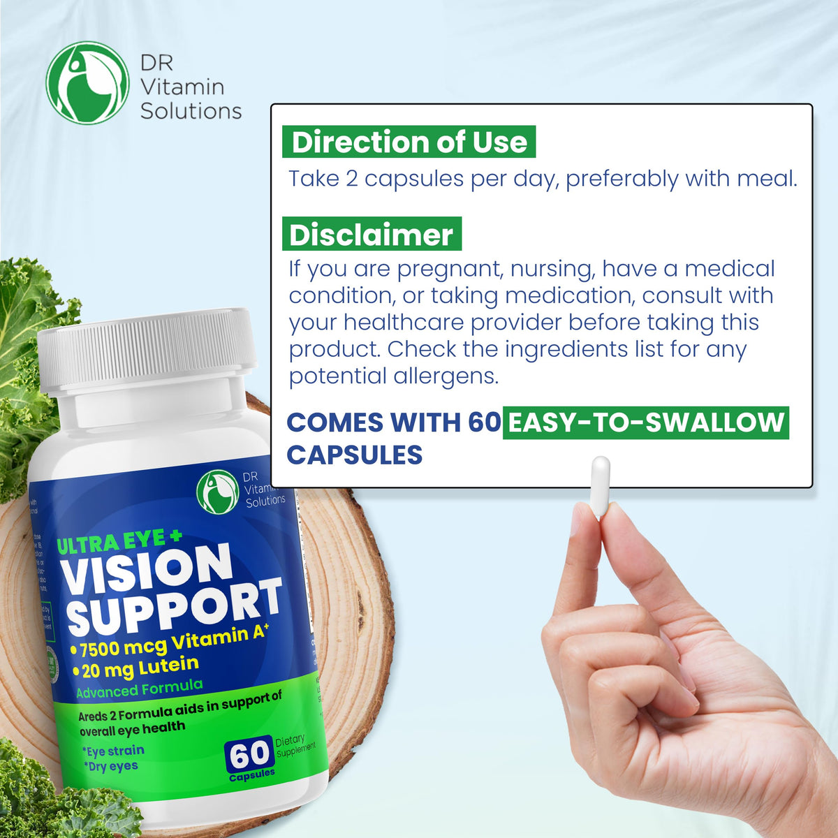 DR VITAMIN SOLUTIONS AREDS 2 Eye Vitamins Lutein - 60 Capsules - image 9